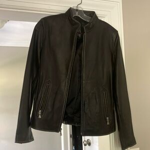 Black leather jacket